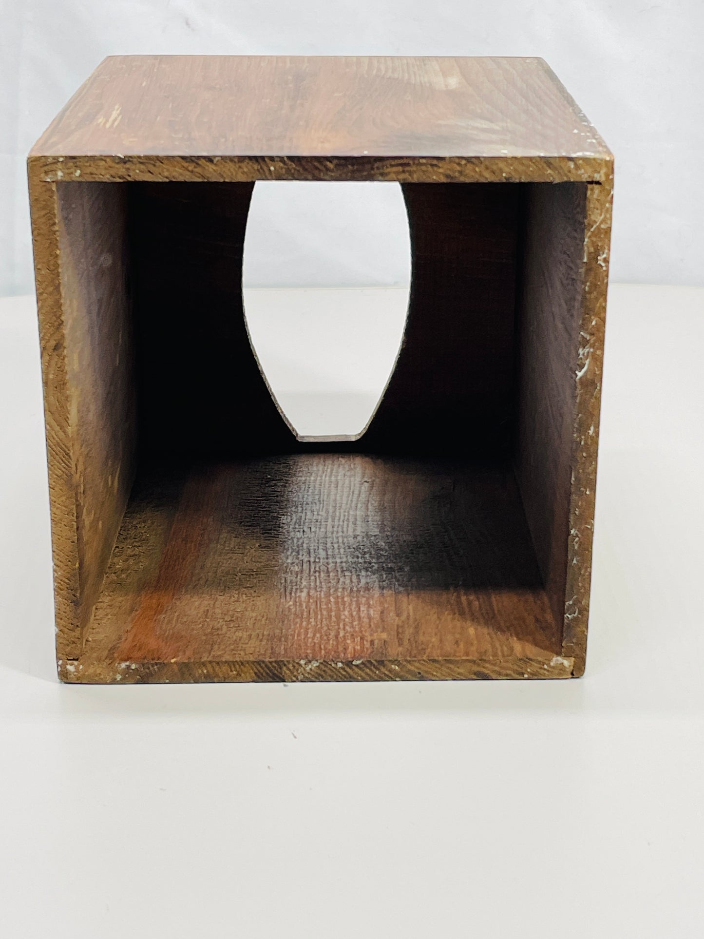 Vintage 6" Wooden Tissue Box Square with Floral Accent