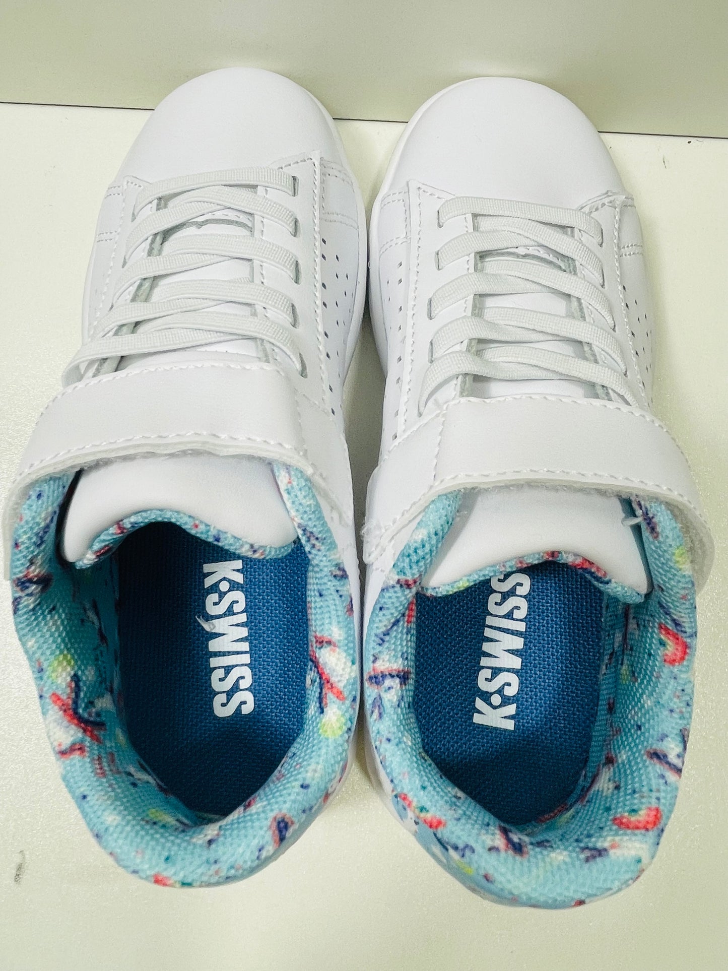 K-Swiss Shoes Court Casper White Unicorn Accent Girls 12.5