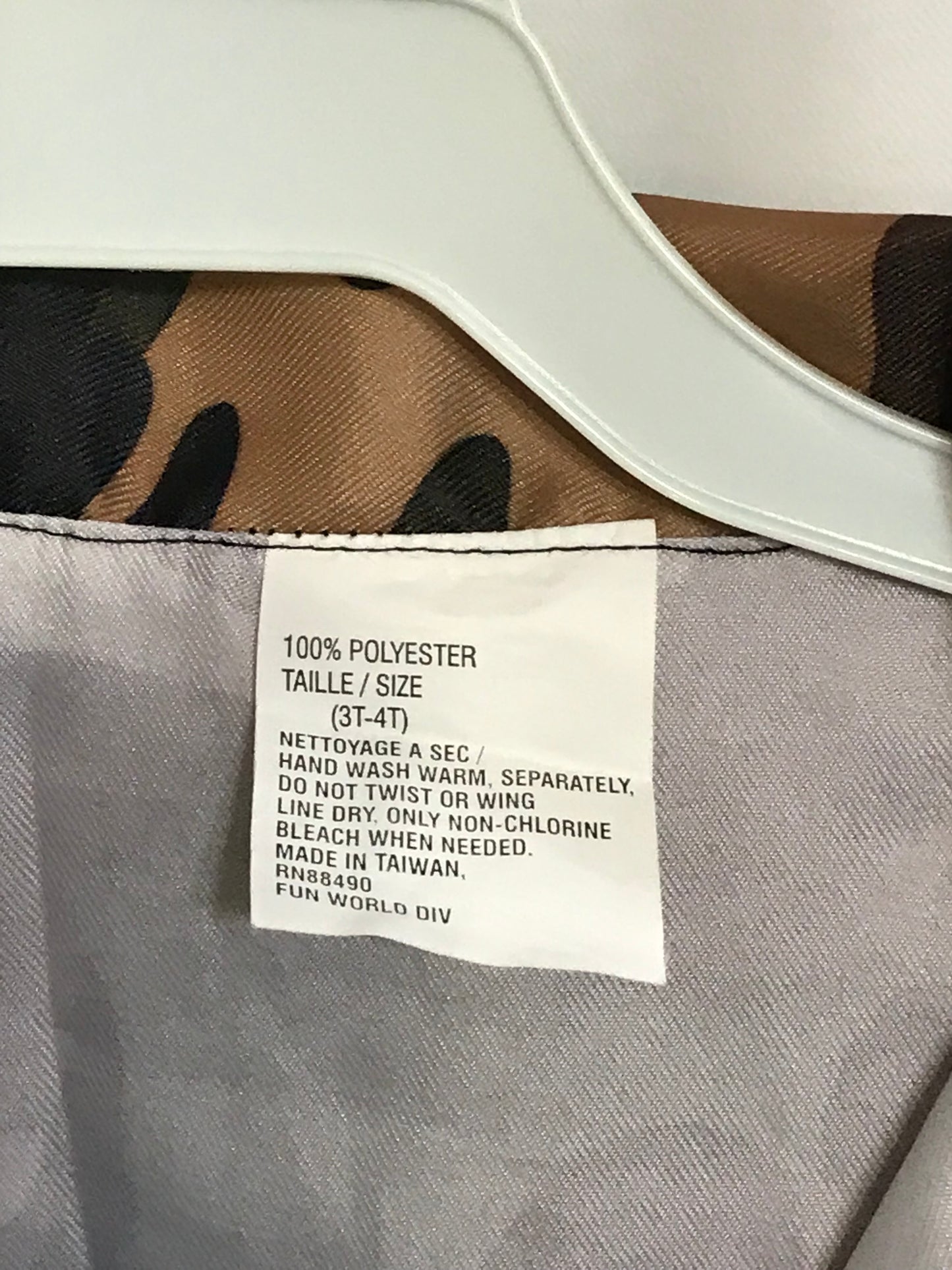 COSTUME Camo Uniform One Piece 3-4T