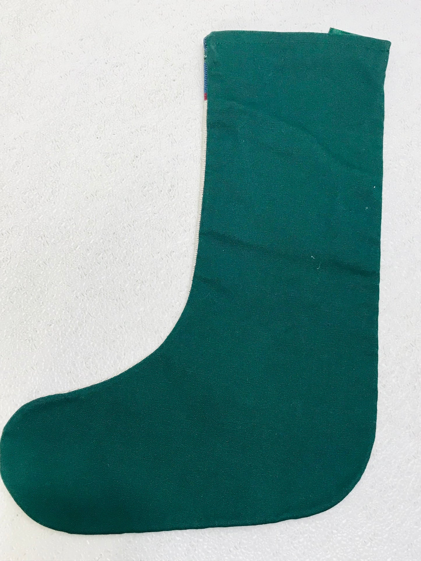 VINTAGE Christmas Stocking Needlepoint Toy Soldier Green Back