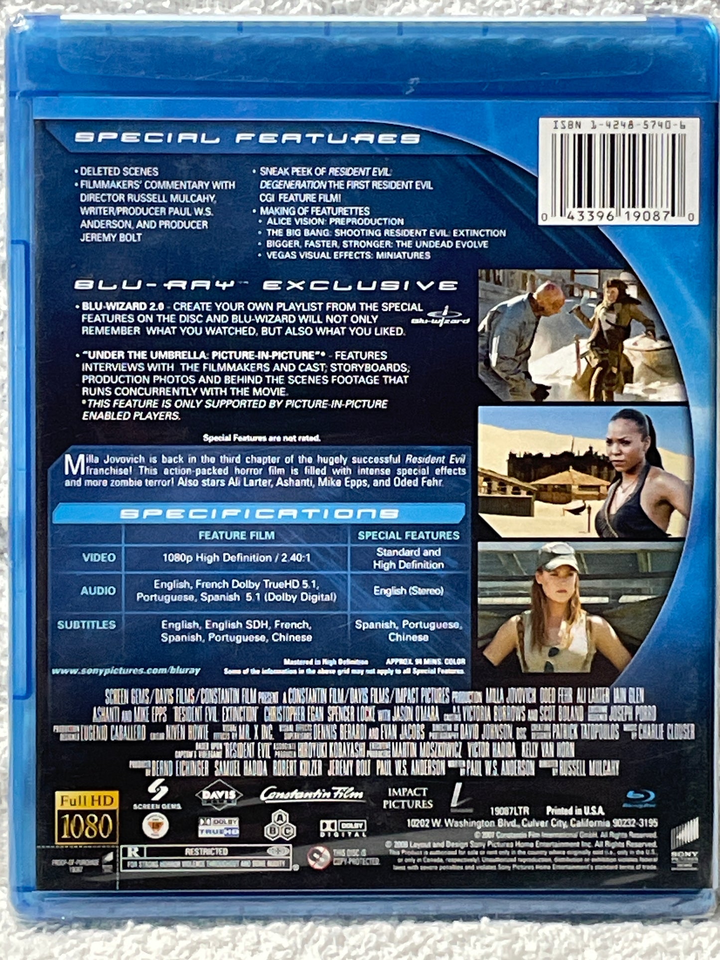 Resident Evil Extenction Blu-ray