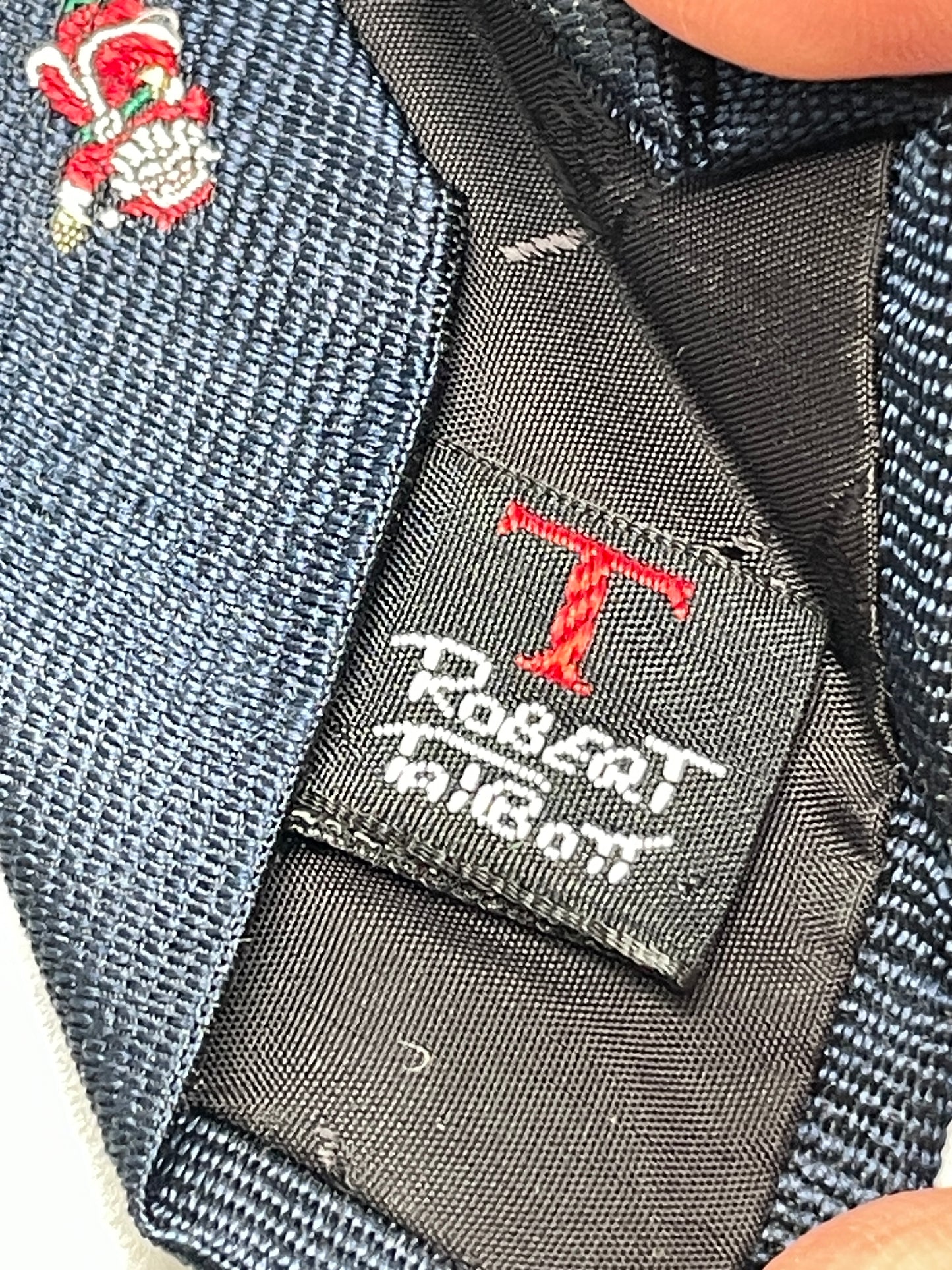 Vintage Neck Tie Robert Talbott for Ed Mitchell Navy Blue Christmas Images