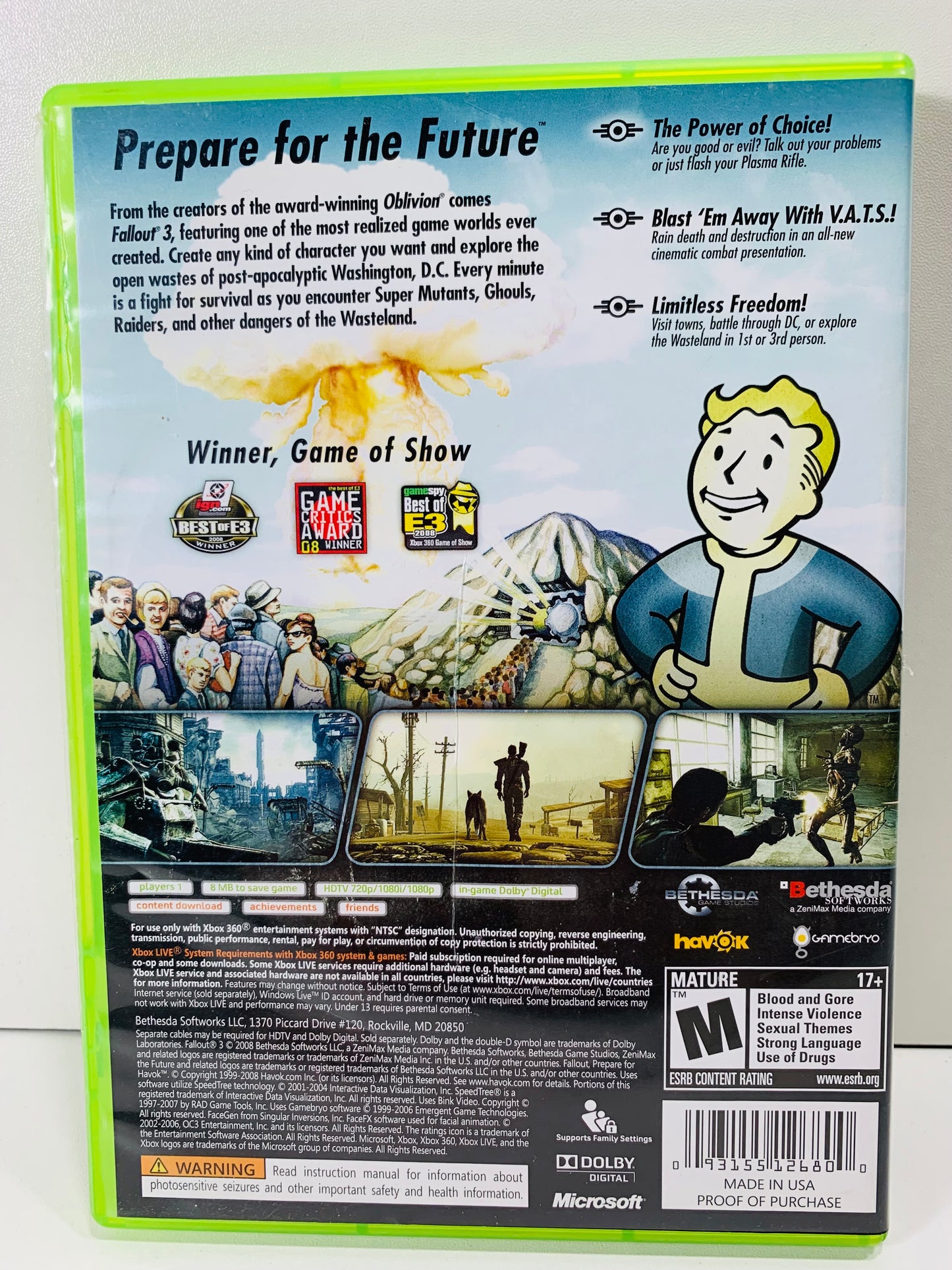 XBOX 360 LT SURFACE WEAR - Fallout 3