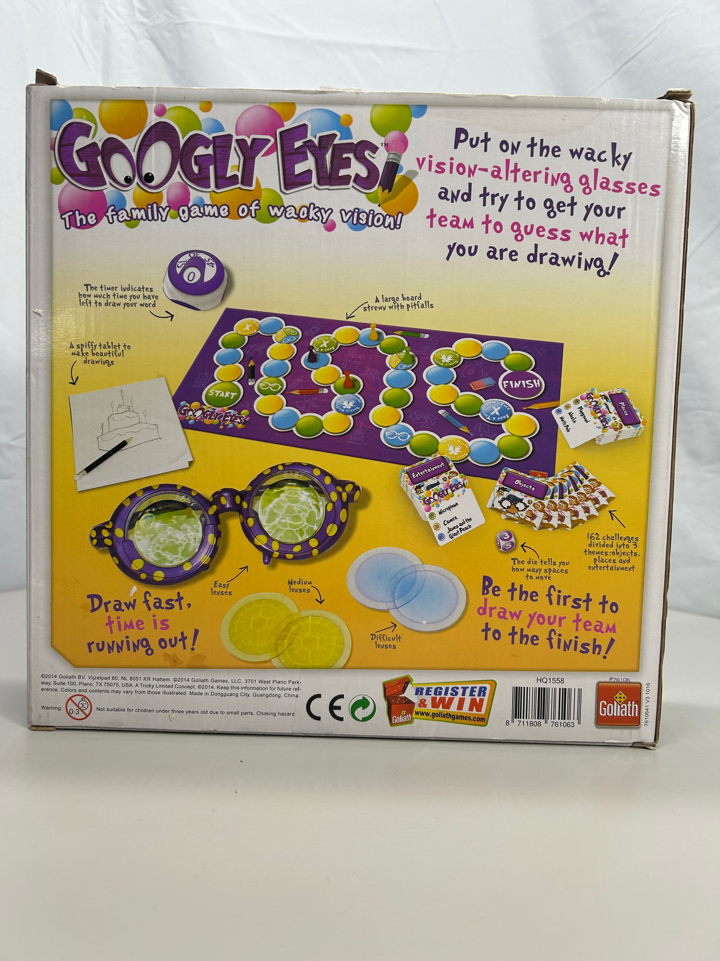 2014 Goliath Googly Eyes Board Game COMPLETE The Family Game of Wacky Vision!