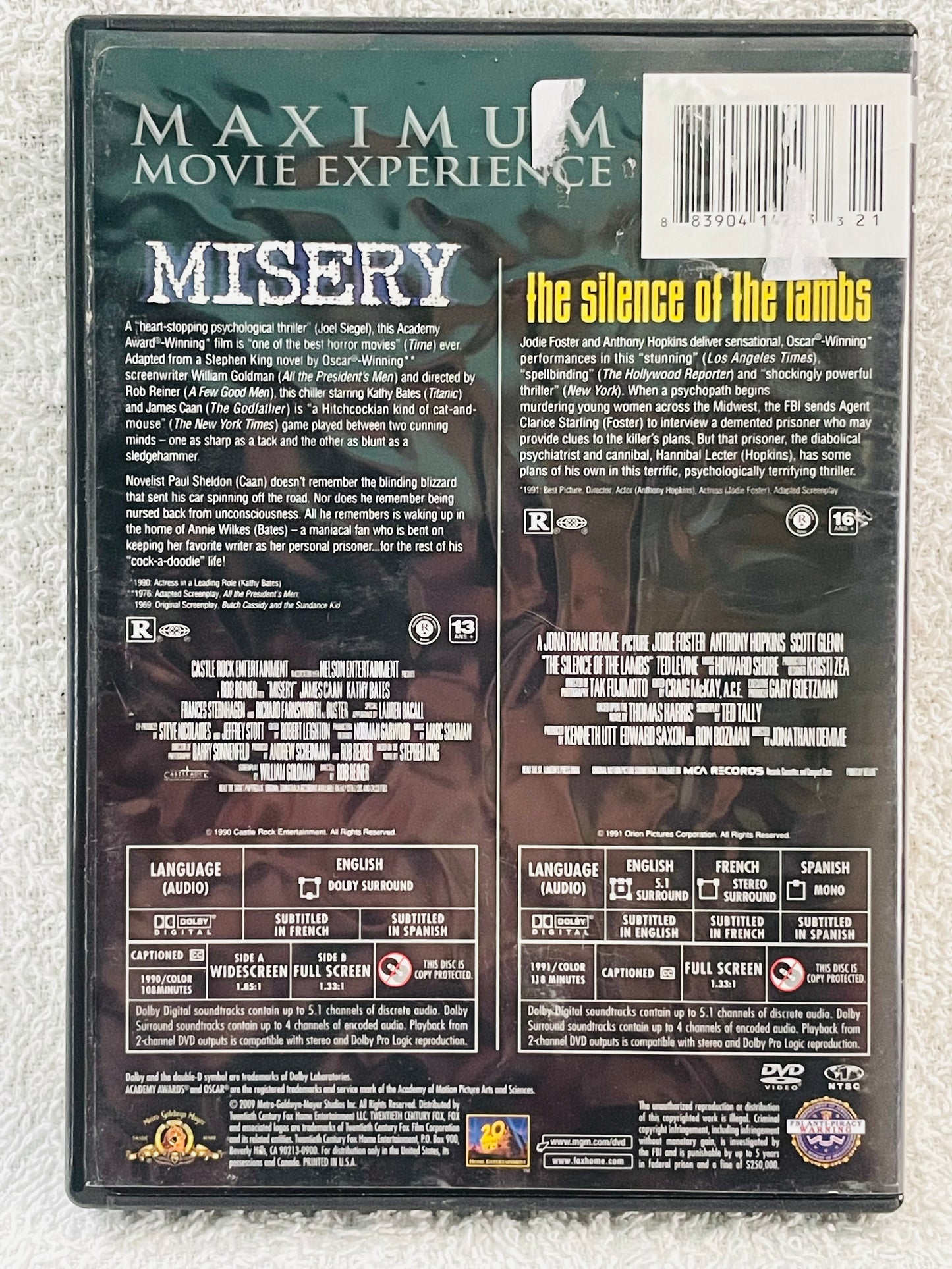 Double Feature Misery, The Silence of the Lambs