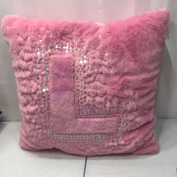 Pink Lighted "L" Pillow  14" x 14"