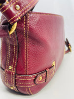 Vintage Etienne Aigner Purse Leather Red Burgundy 77810