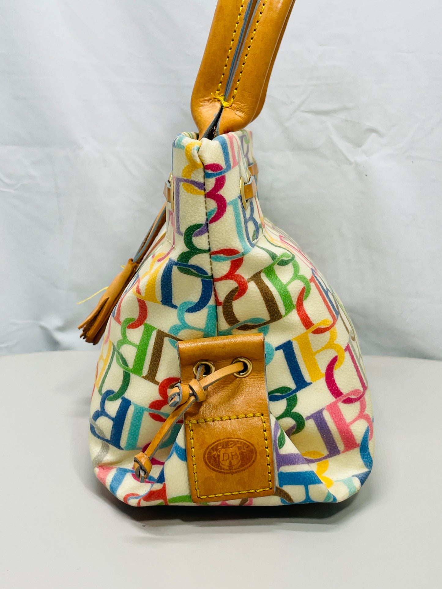 VINTAGE Dooney & Bourke Purse with Rainbow Signature Initial Logo Y2K