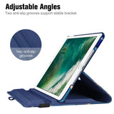 NEW! Fintie iPad Folio Case Cover Soft Blue Marbled Holds iPad 9.7" 2017 Rotating Stand