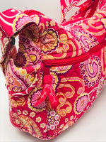 Vera Bradley Quilted Pink Flowers Purse 12"