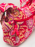 Vera Bradley Quilted Pink Flowers Purse 12"