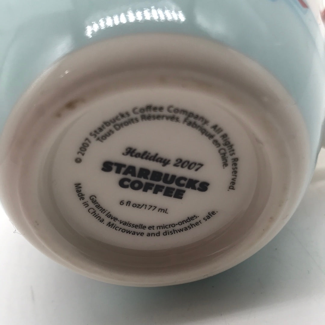 Starbucks 2007 Snowman 6oz Cup and Saucer Set