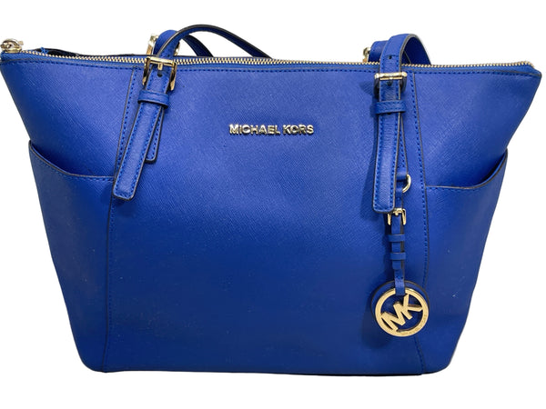 Michael Kors MK Purse Blue Pebble Leather Well Loved