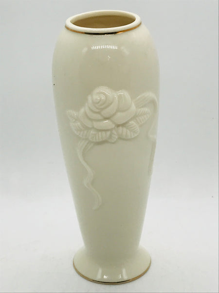 Lenox Bud Vase Ivory with Gold Trim 8"