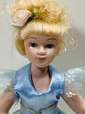 Porcelain Ballerina with Aposable Limbs/Head 8" Blue Dress