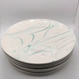 Creative Co-Op 6 Pc Plate Set Teal Marbled 11"