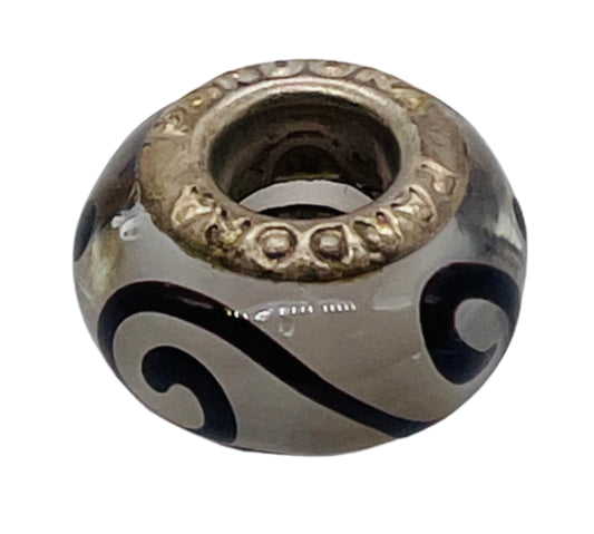 Sterling Silver 925 PANDORA BRAND SPACER BEAD Glass Squiggle