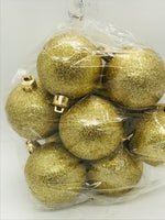 Bag of Ball Ornaments: 10 Gold Glitter