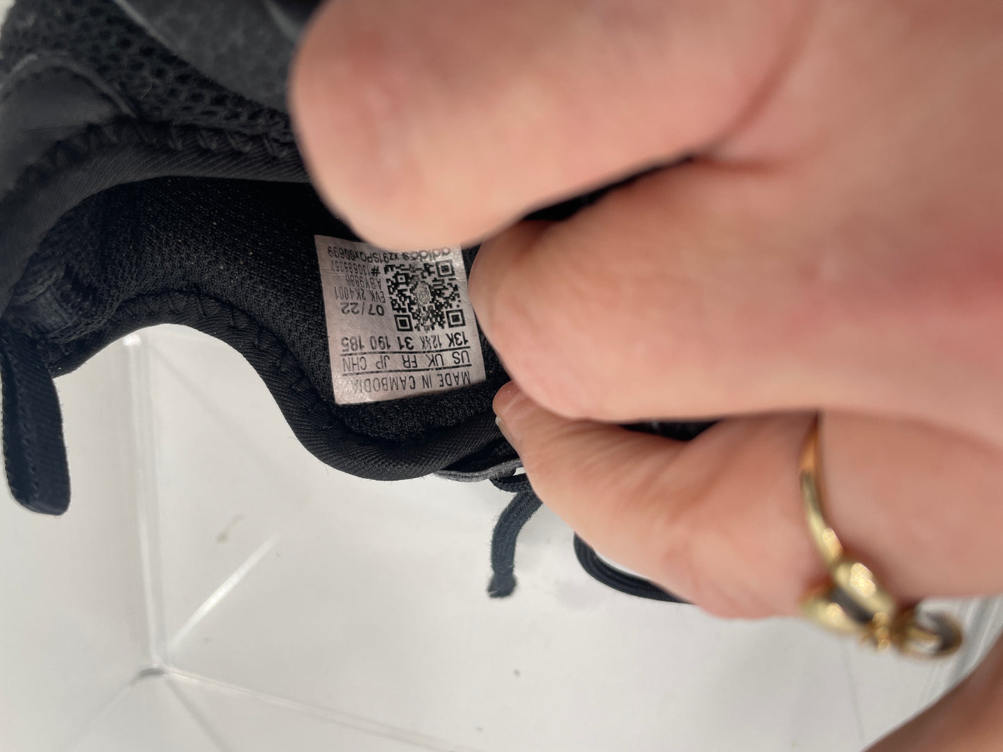 Adidas Sneaker All Black Blackout Mesh Run Shoe Unisex Boys Girls 13K