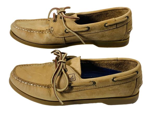 Sperry Top Sider Boat Shoe Tan Leather 7M LT WEAR