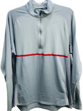 Nike Dri-Fit Gray Half Zip Pullover Shirt w/ Red Stripe LT PICKING Mens L