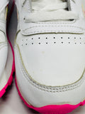 Reebok Classic Running Sneaker White & Pink with Pink Flowers Girls USA 3