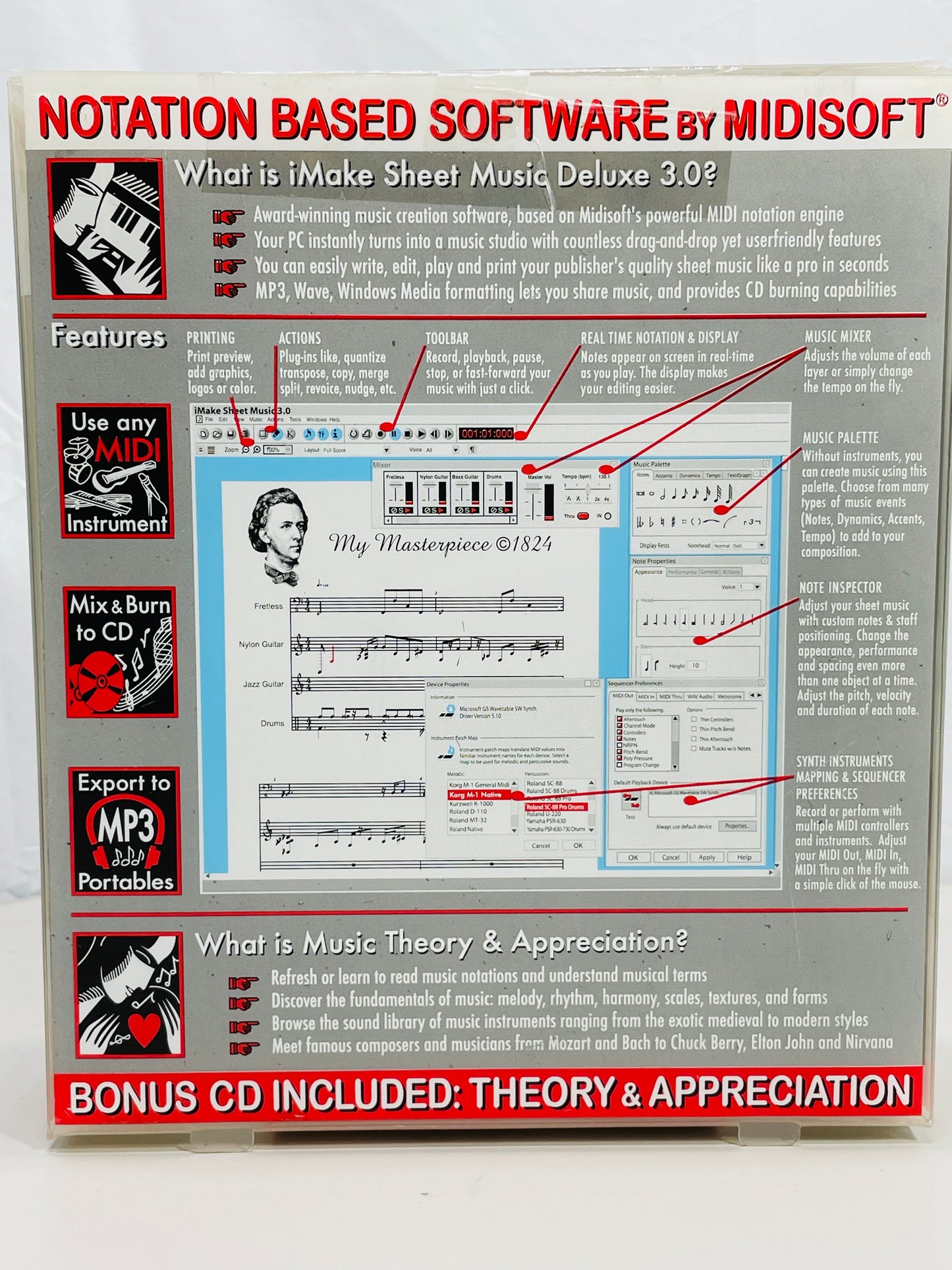 NEW 2004 Midisoft Music Technology iMake Sheet Music Deluxe 3.0