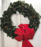 Lighted TESTED Large Red Bow 26" Wreath