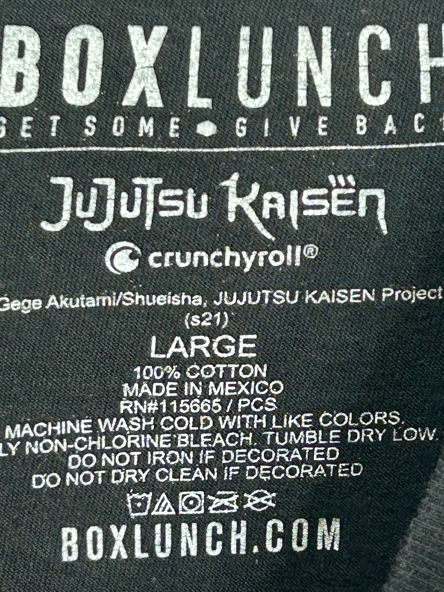 Box Lunch Jujutsu Kaisen Black Graphic Tee Adult L