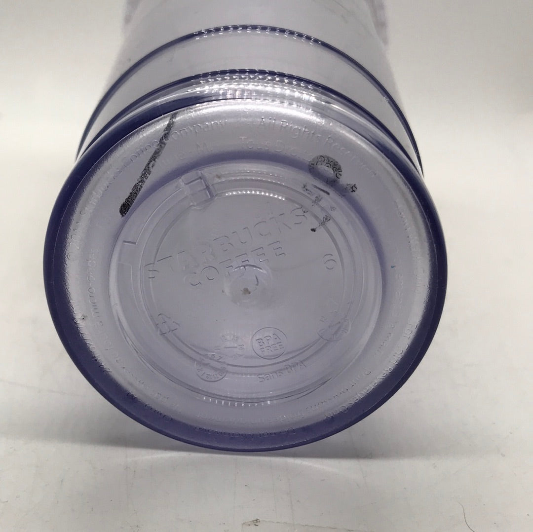 Starbucks 2011 Double Wall Clear Tumbler 24oz  No Straw