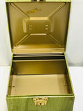 VINTAGE Green Ballonoff Metal Porta File Box w/Key! 9" Square