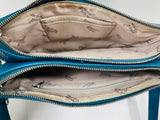 * LT WEAR on TOP EDGE * THIRTY-ONE Street Style Purse Clutch Teal Pebble w/ Detachable Strap