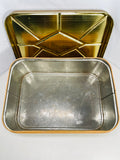 VINTAGE Tin Box FANCY CAKES and BREADS Large Tin Brown Typical Age Rusting