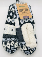 NEW! Northeast Outfitters Cozy Cabin Slipper Socks Gray & Purple Ladies 5-10