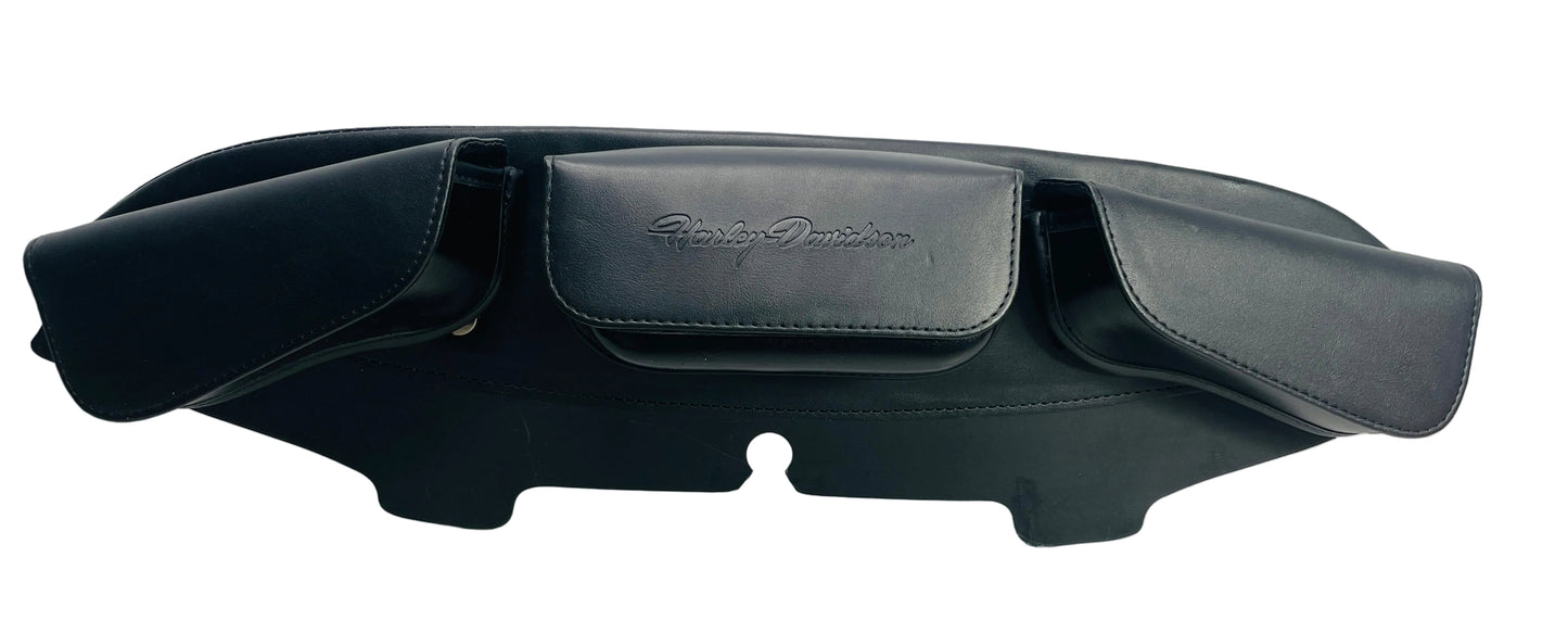 Harley Davidson 3 Pocket Batwing Fairing Pouch LT wear Black Leather