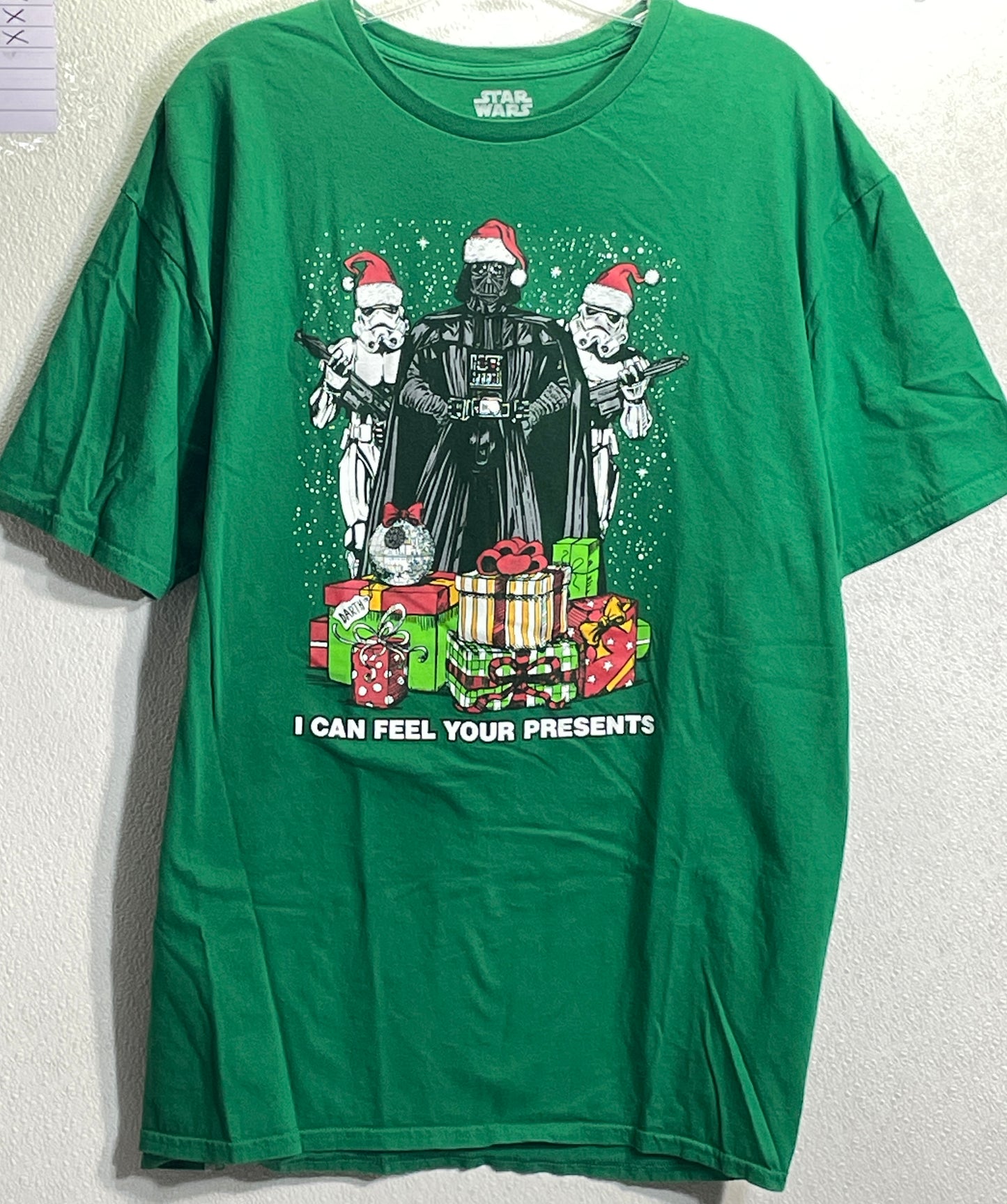 Star Wars Christmas Graphic Tee Shirt Darth Vader GREEN Adult 2X