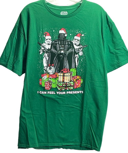 Star Wars Christmas Graphic Tee Shirt Darth Vader GREEN Adult 2X