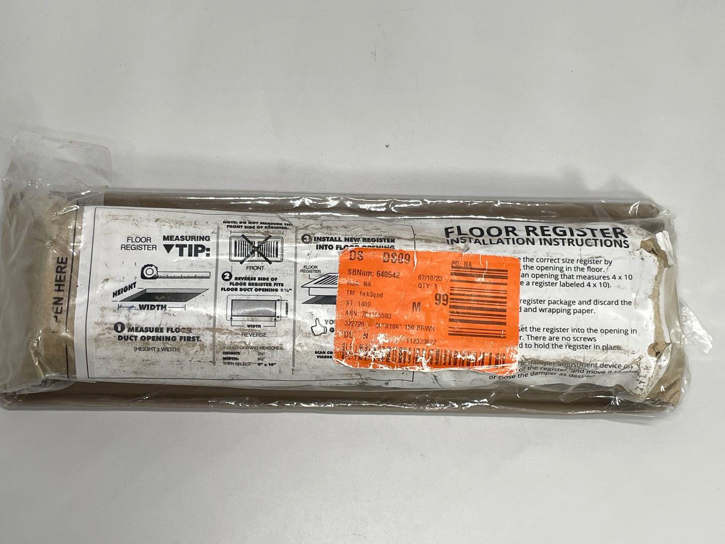 NEW! Everbilt Floor Register 2 x 10 Tan Duct Opening