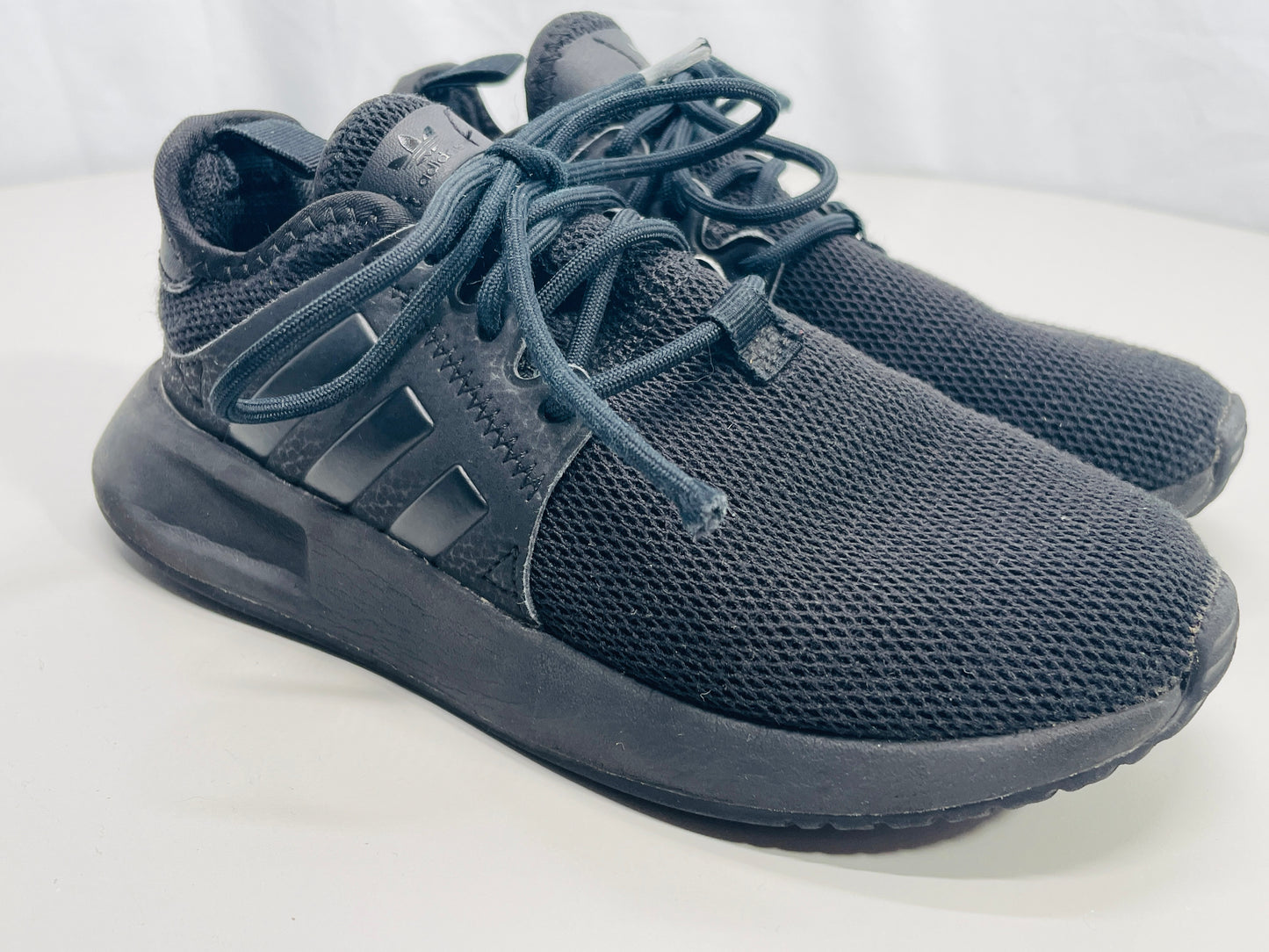 Adidas Sneaker All Black Blackout Mesh Run Shoe Unisex Boys Girls 13K