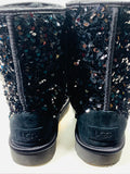 EUC UGG Classic Short Black Sequin Boot Ladies 8