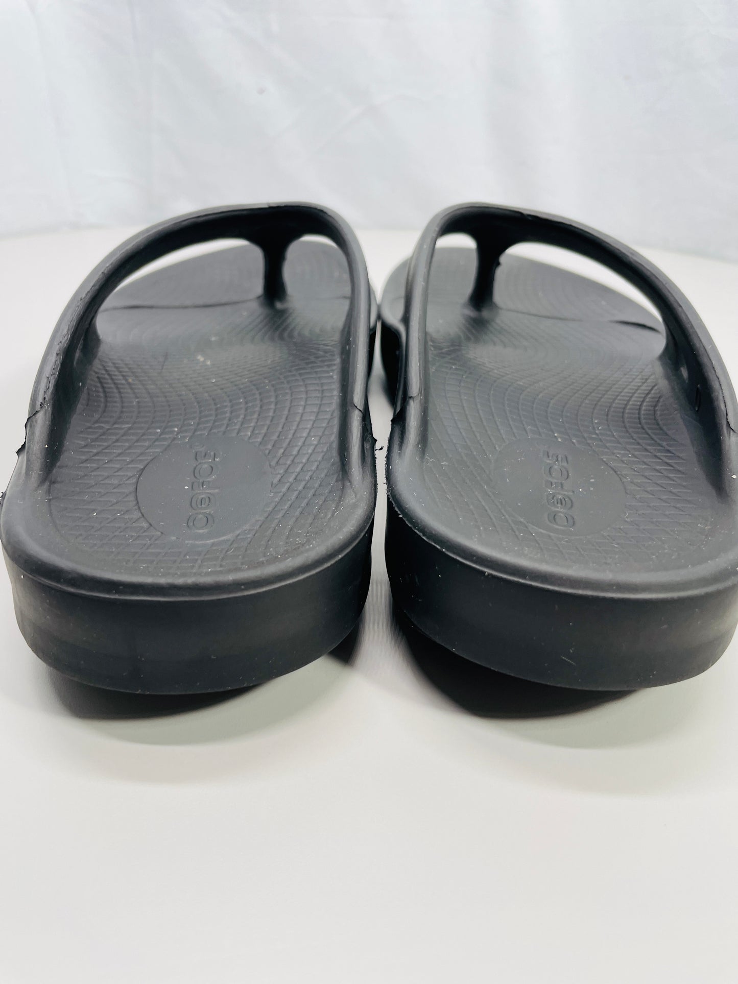 Oofos Flip Flop BLACK Soft Sandals M 6 - W 8 EU 39 Lt Wear