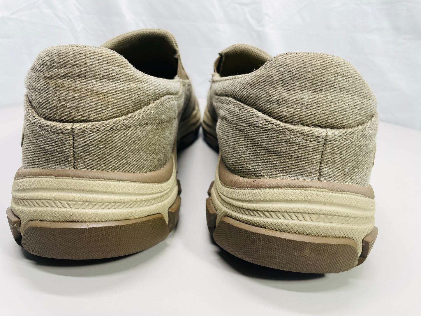 EUC Skechers Slip Ins Arch Fit Motley Denim Tan/Taupe Mens 13 EUC w/ Box