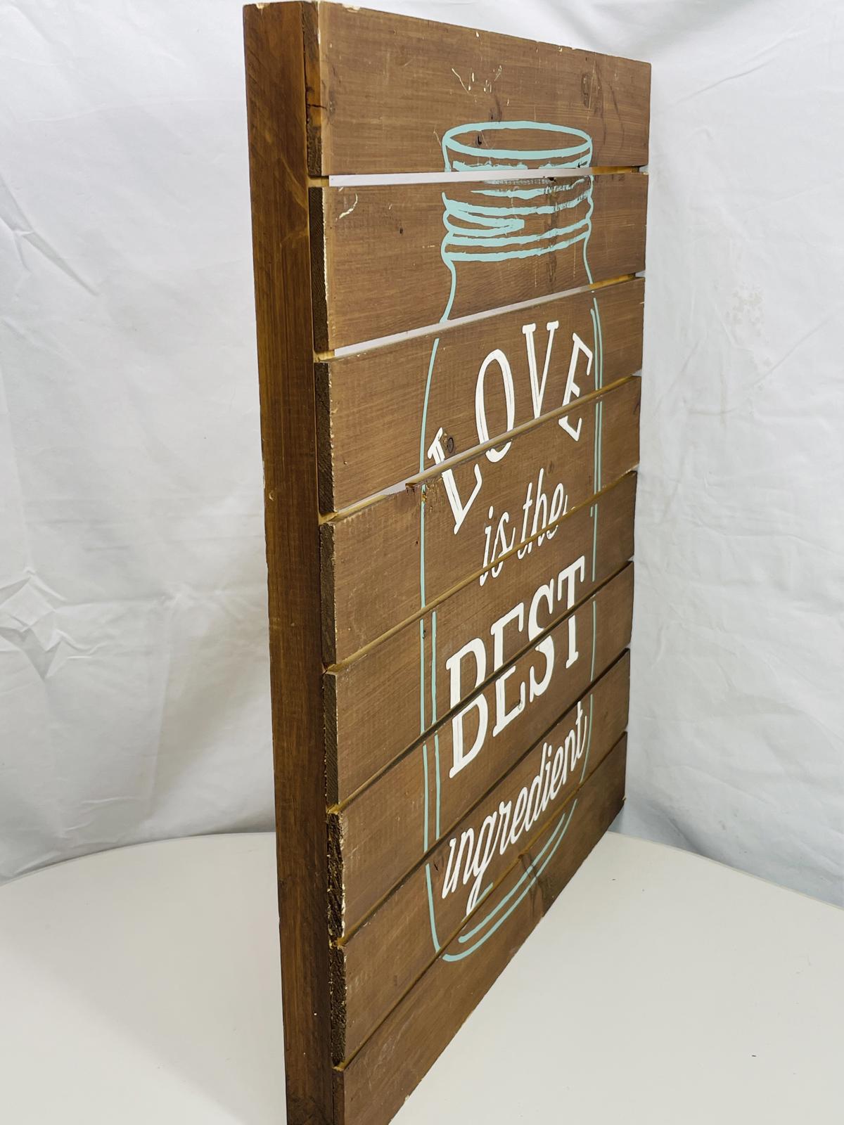 Wall Art Picture Wooden Pallet "LOVE is..." Mason Jar Art 15" x 19" LT WEAR
