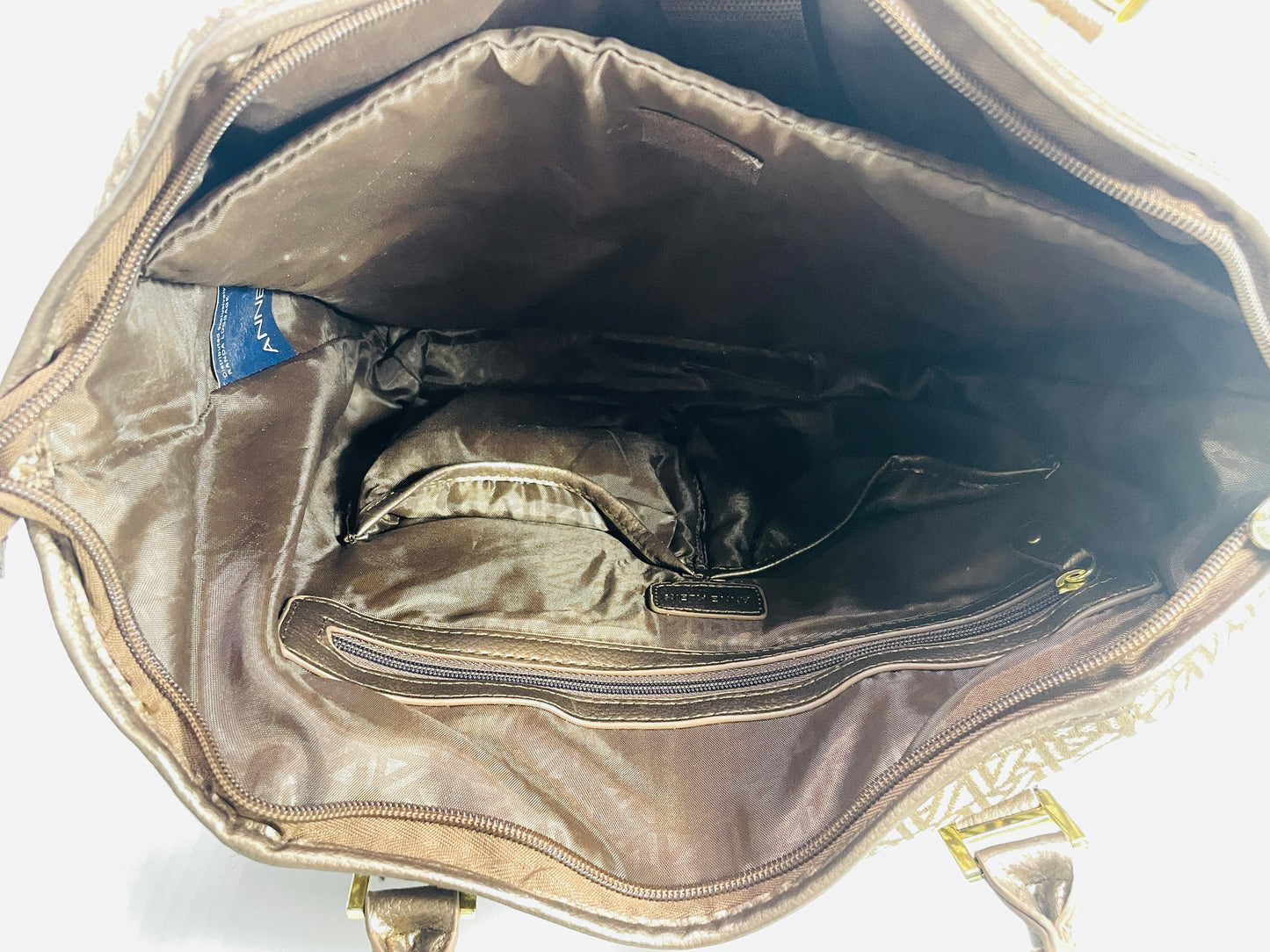 Anne Klein Luggage Signature Tote Bag Metallic Copper/Bronze Accents