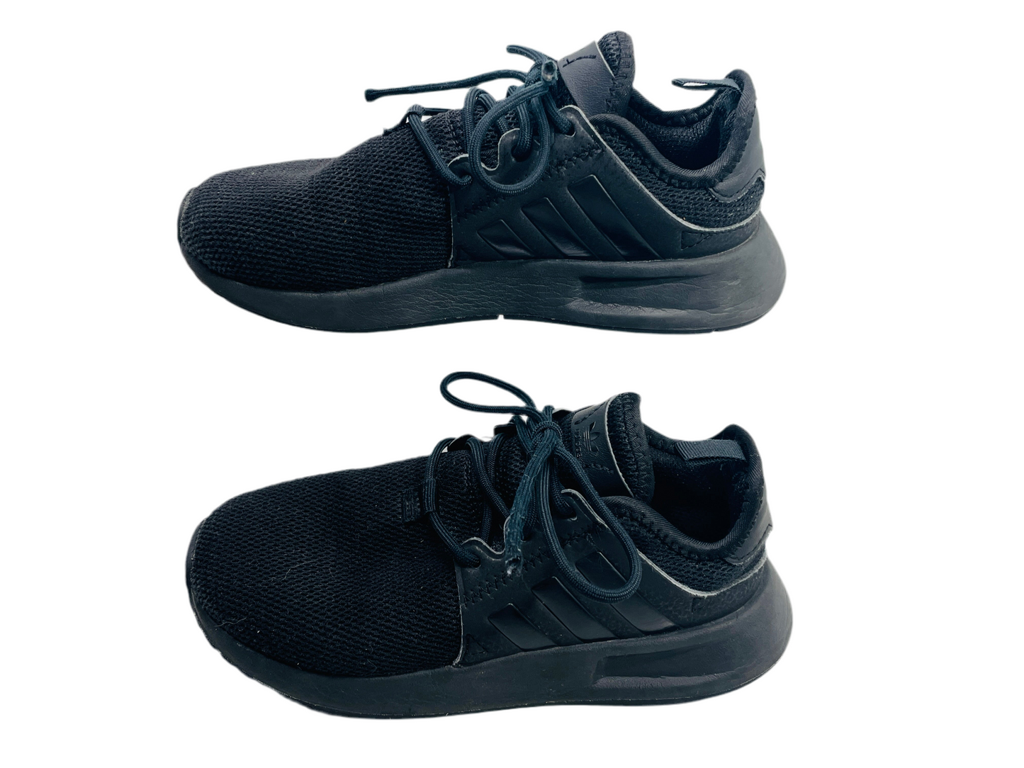 Adidas Sneaker All Black Blackout Mesh Run Shoe Unisex Boys Girls 13K