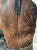 Double H AG7 Roper Cowboy Boot Steel Toe Dark Chocolate/Tan Mens 9.5 SHOWS WEAR