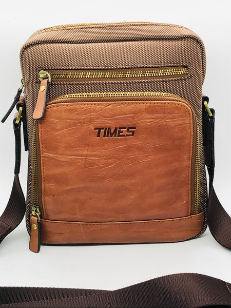 Times Canvas/Leather Crossbody Small Messenger Bag UNISEX
