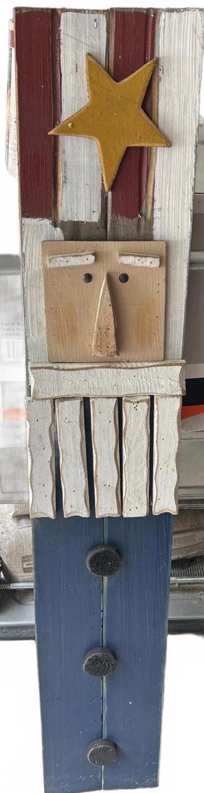 HANDMADE Patriotic 4th of July Pallet Decor 48" x 8"