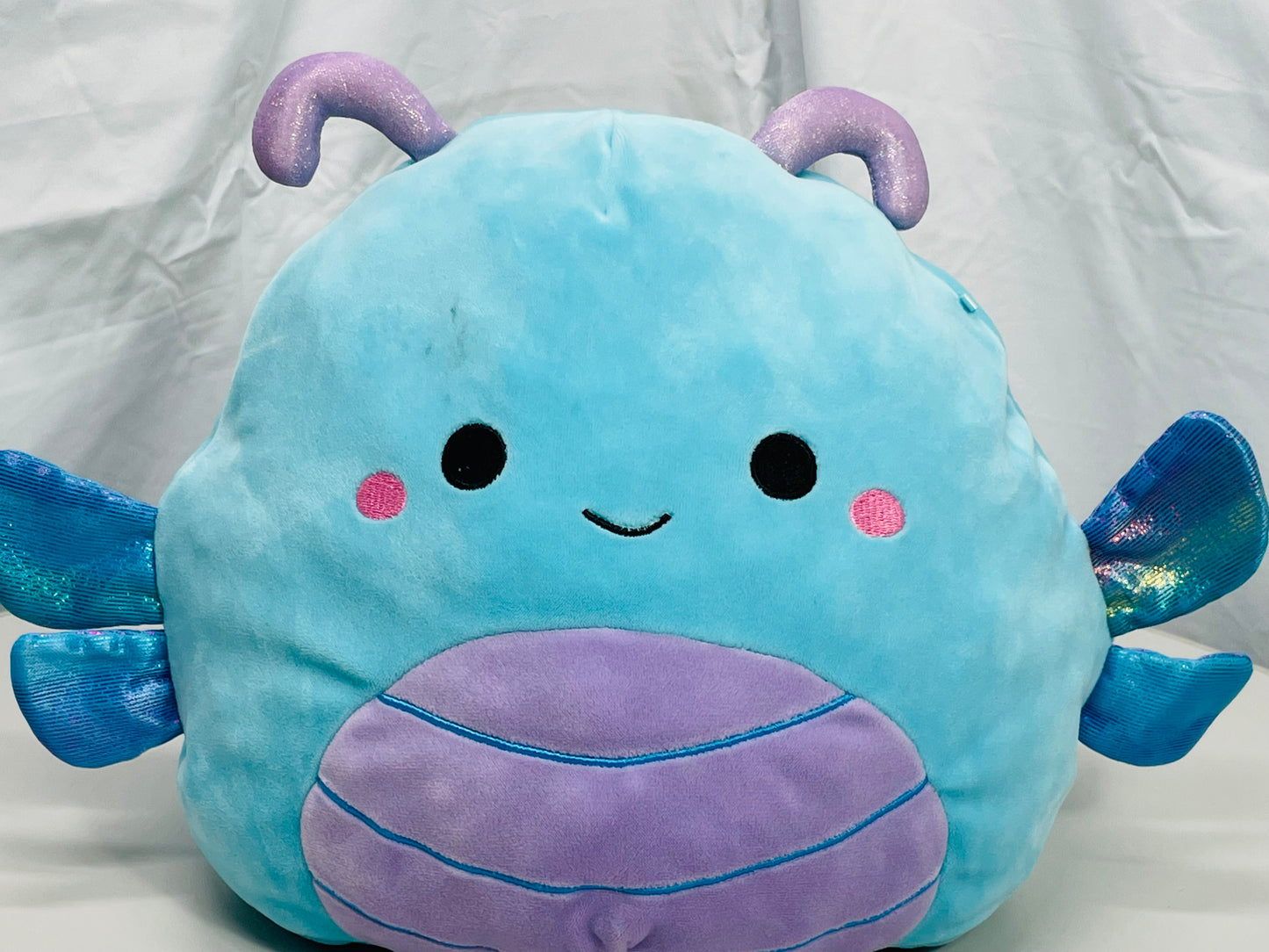 Squishmallows 10" Heather Teal Dragonfly LT WEAR / STAINING Freshly Laundered