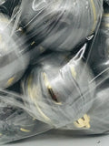 Bag of Ball Ornaments: 10 Marbled SIlver, Black, Gold